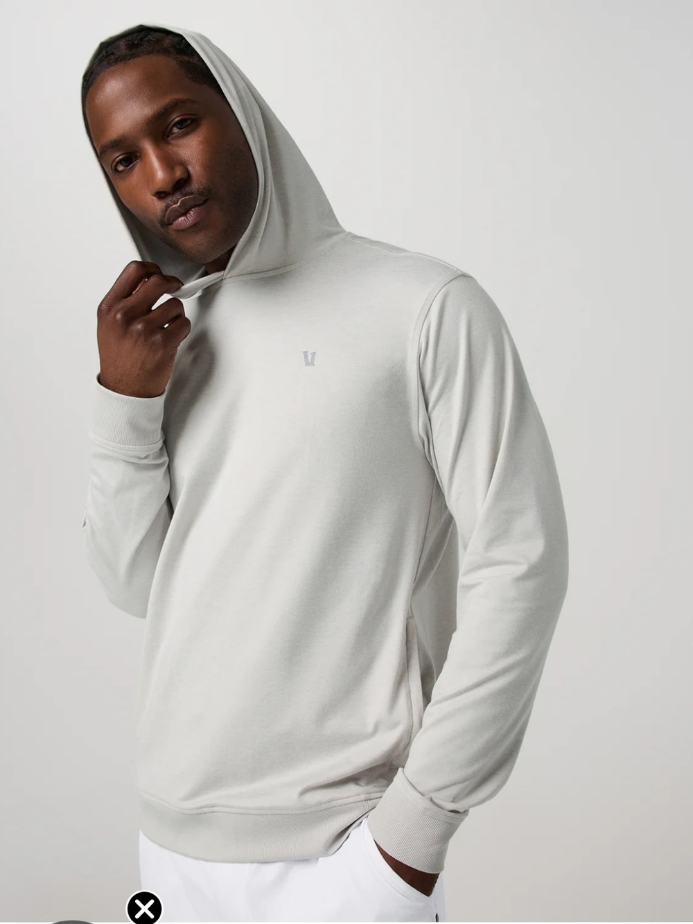 Vuori Men's Hooded Pullover - Light Gray size XS